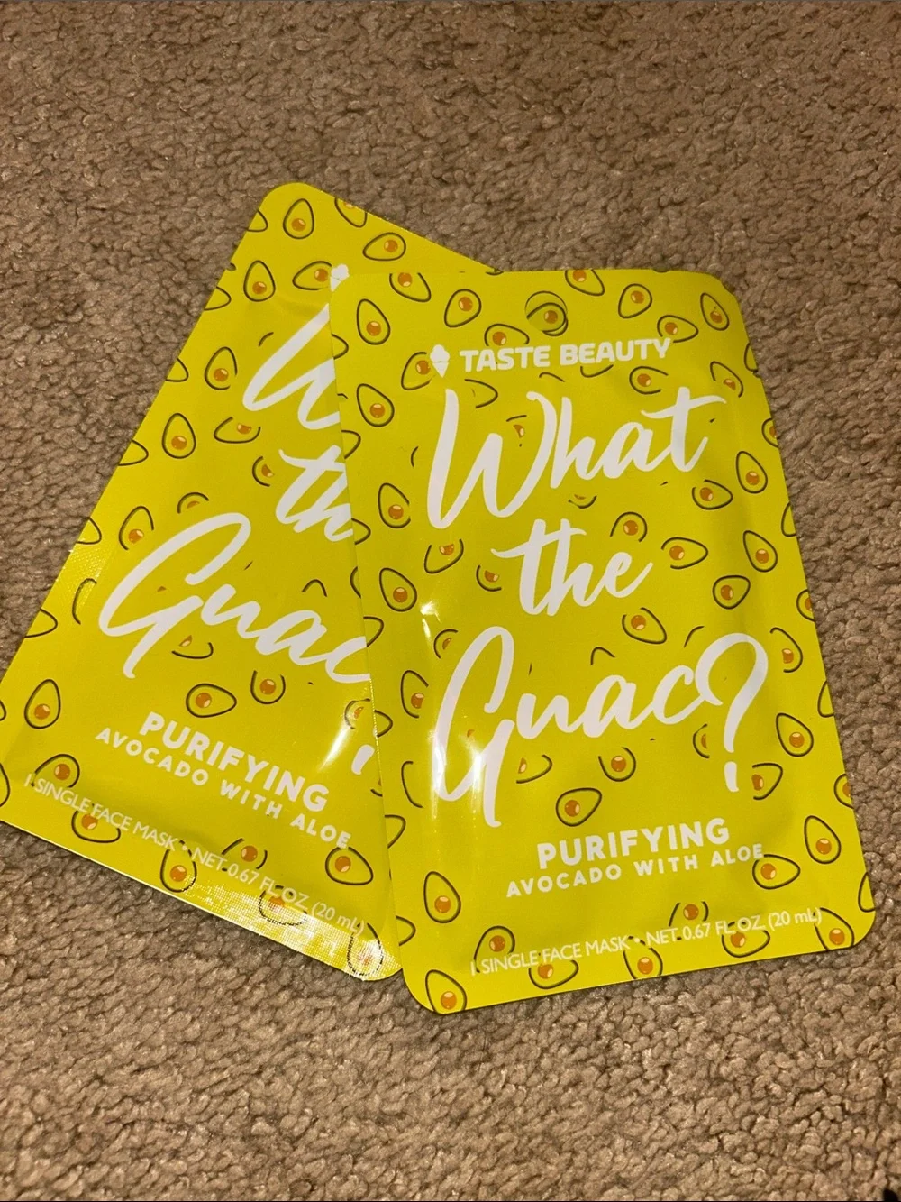 Taste Beauty What the Guac? Avocado Sheet Mask - Yellow (Set of 2)